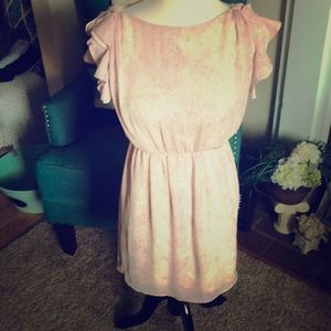 Ann Taylor Loft Petite sleeveless pink/white Mini